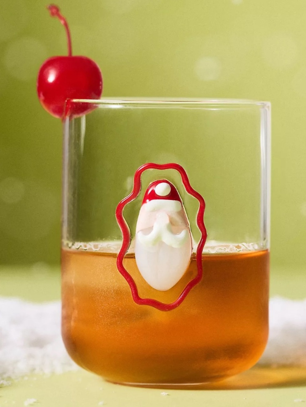 NWT Anthropologie Holiday Love Notes Icon Santa Juice Glass